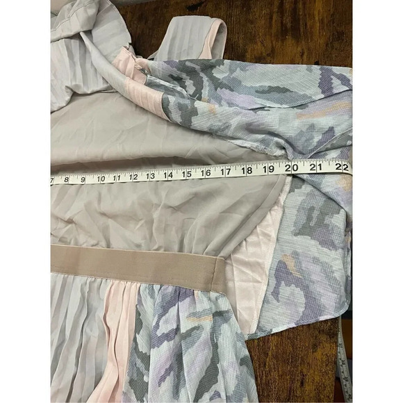 Bcogmaxazria Jaelyn Print Blocked Pleated Dress Size M - Picture 12 of 15